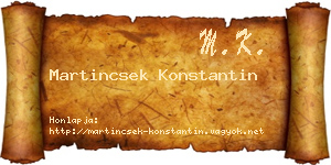 Martincsek Konstantin névjegykártya